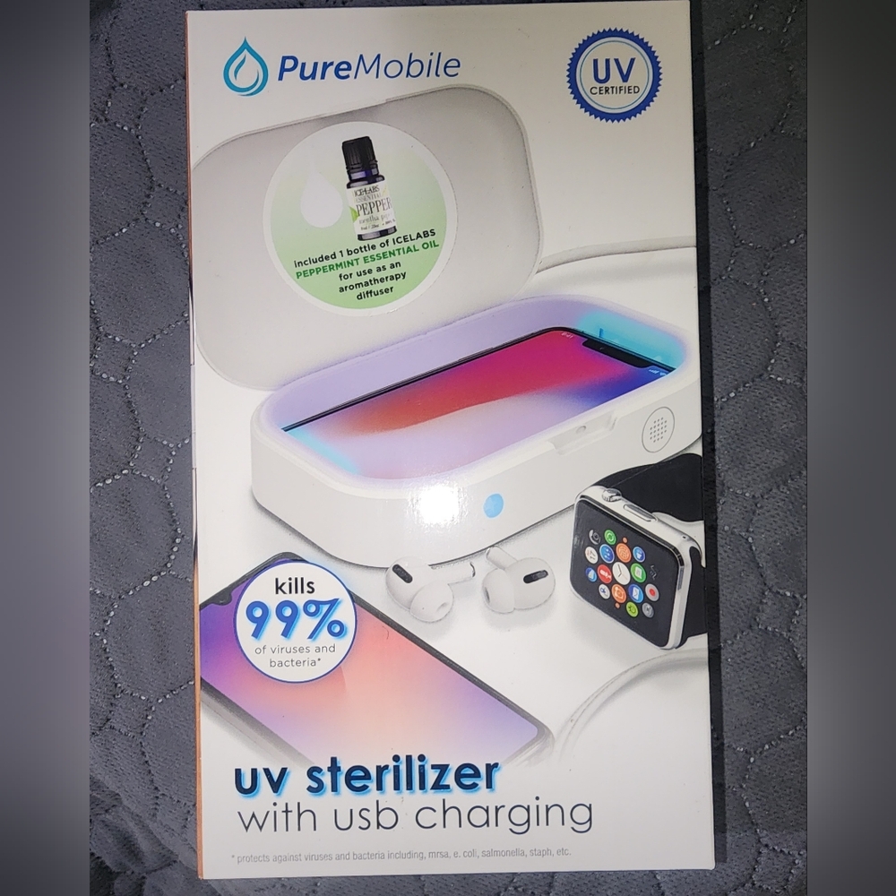 Lot Of 2 UV Sterilizer with USB Charging - White